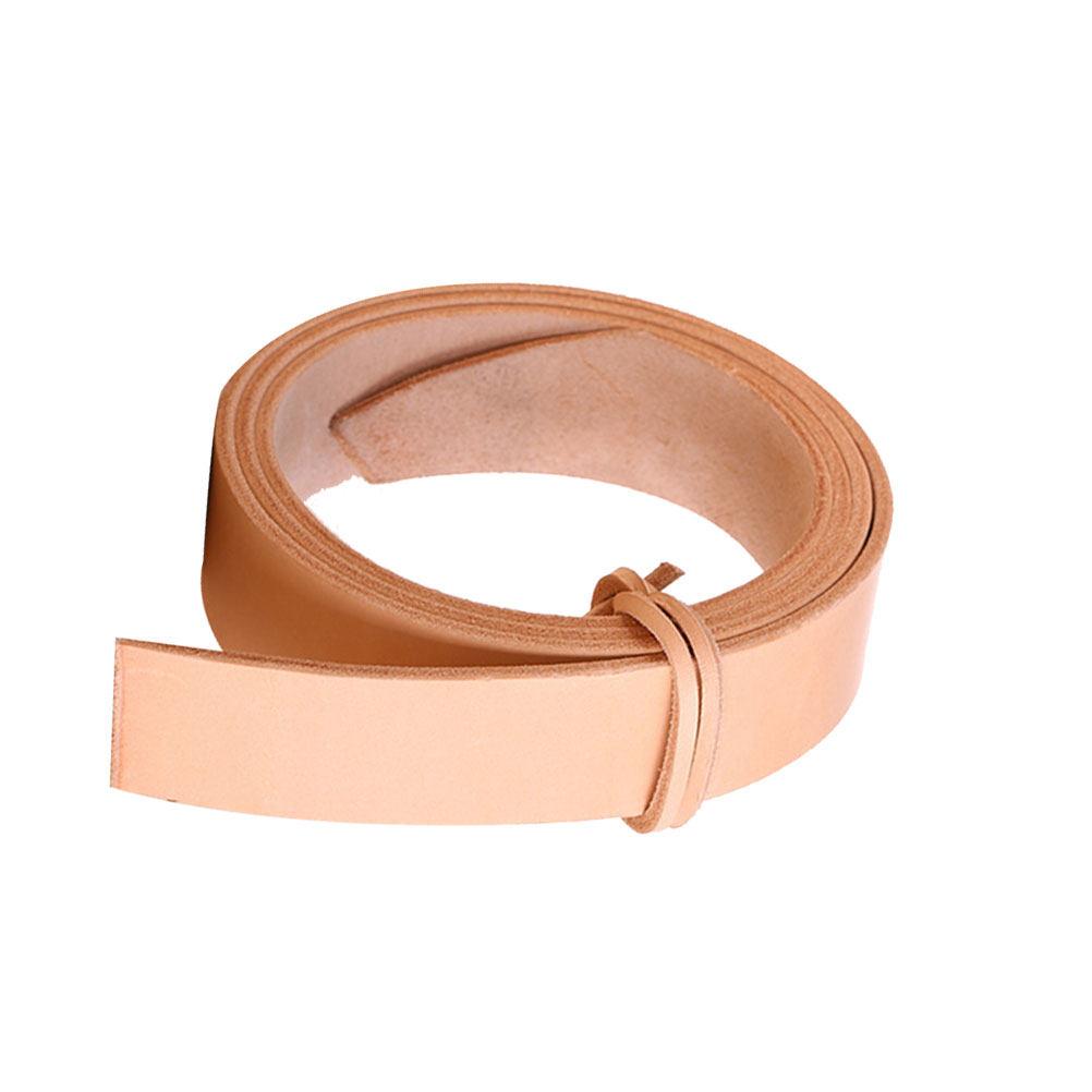 

Unfinished Cowhide Waistband Solid Color Casual Waist Belt 1.8cm Wide 100-120Cm Length DIY Craft for Female Male Vintage бежевый