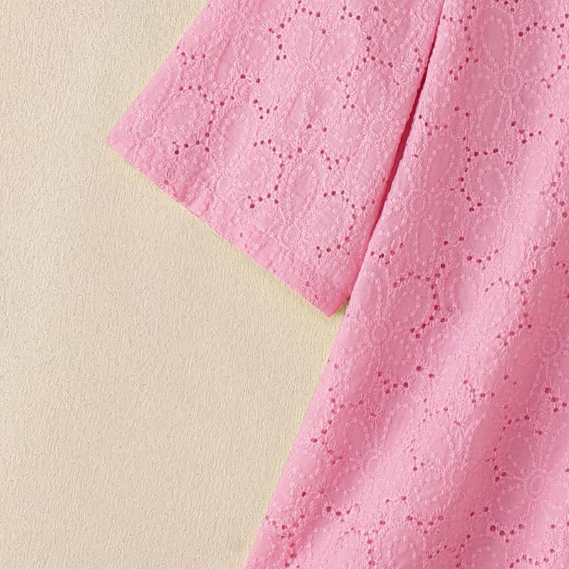 ZANZEA Women Round Neck Half Sleeve Casual Patchwork Crochet Blouse