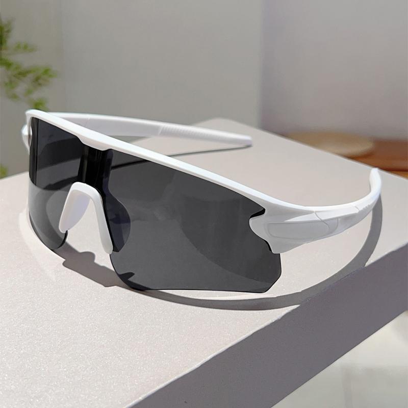 Semi Rimless Sports Goggle Men Oversized Mirror Professional Cycling Sunglasses Wrapped Round Anti-UV Protective Shades