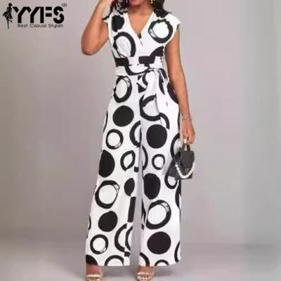 Women's Fashion Casual Summer Spring Sleeveless V-Neck High Waist Trousers Jumpsuits & Rompers