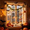 Artificial Pumpkin Maple Leaf Garland 67in Faux Vine Decorative Fall Harvest Fireplace Mantel Cabinet Hanging Ornament for Home