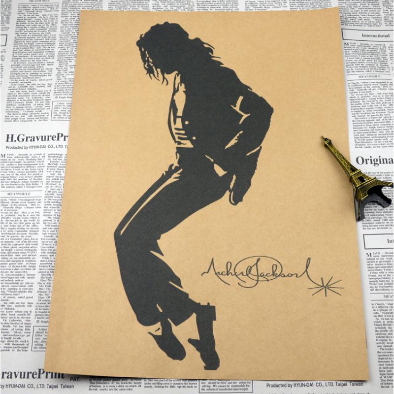 Michael Jackson Retro Classic Kraft Paper Poster for Living Room, Bedroom, or Bar Decor