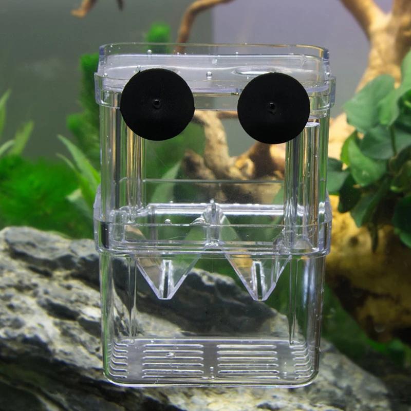 Double-Deck Clear Fish Breeding Isolation Box Aquarium Fish Tank Hatching House