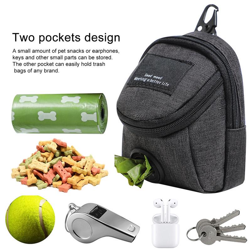 Multifunctional Dog Poop Bag Holder Waste Bag Dispenser With Zipper Outdoor Walking Portable Pet Food Snack Bag For Dog Leash
