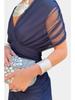2026 European & American V-Neck Mesh Dress - Elegant Mid-length Skirt with Printed Design