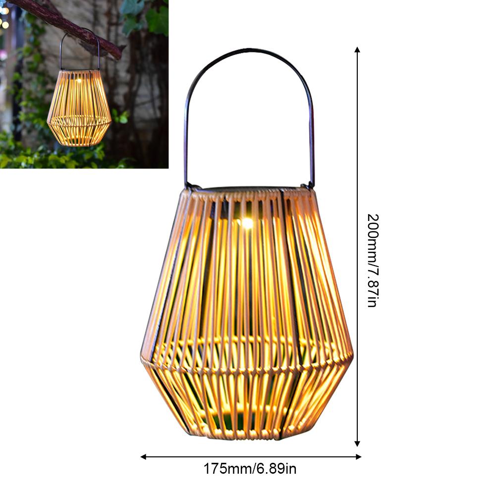 

Уличный ротанговый солнечный фонарь, водонепроницаемая подвесная бамбуковая люстра с ручкой, декоративный светильник на солнечной батарее для сада