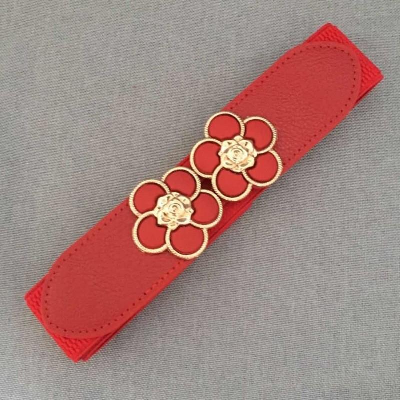 Adjustable Chic 4cm Decorative Waist Belt With Gold Round Buckle For Womens Fashion