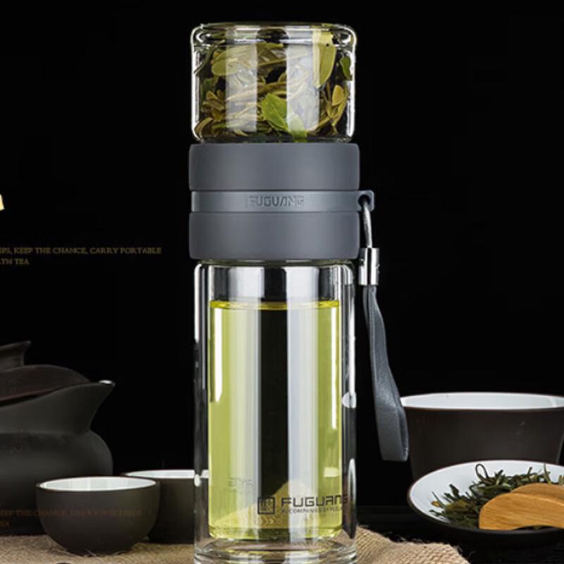 FUGUANG G1609-SH-240 Double-Layer Glass Tea Infuser Cup