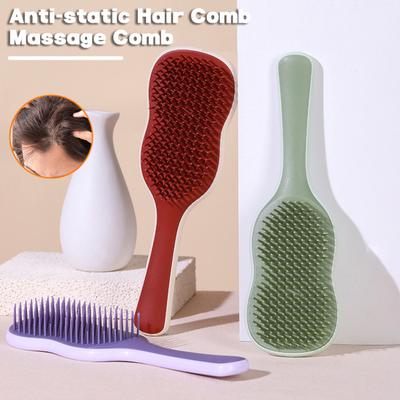 Air Cushion Massage Comb with Soft Bristle Long Handle Hairdressing Comb To Prevent Hair Tangles Anti-static Scalp Massage Hair Brush