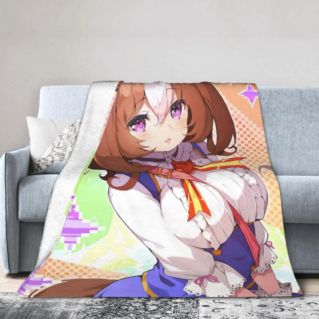 Uma Musume Pretty Derby Decken Korallenfleece Plüsch Dekoration Multifunktionale Dünne Überwurfdecke für Sofa Außenbettdecke