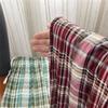 Plus Size High Waist Plaid Wide-Leg Ice Silk Pants for Women