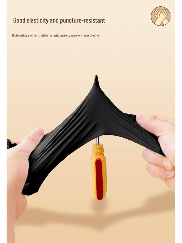 Blue/White/Black Nitrile Disposable Gloves - Tear-Resistant, Oil-Resistant, Waterproof, Non-Slip Hand Protection for Food Contact