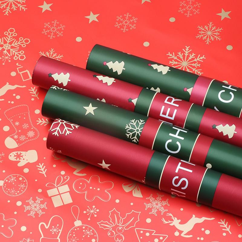 20-Count 57*57cm Flower Wrapping Papers for DIY Xmas Bouquet Packaging, Waterproof Xmas Gift Wraps