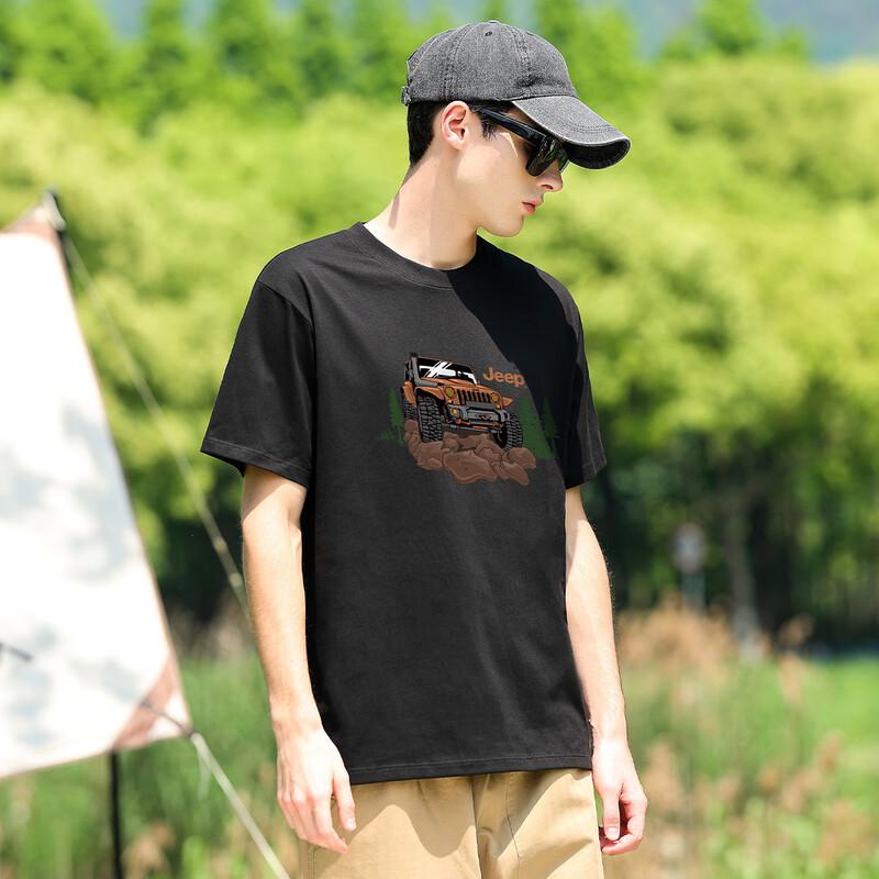 JEEP Men's Pure Cotton Crew Neck T-Shirt