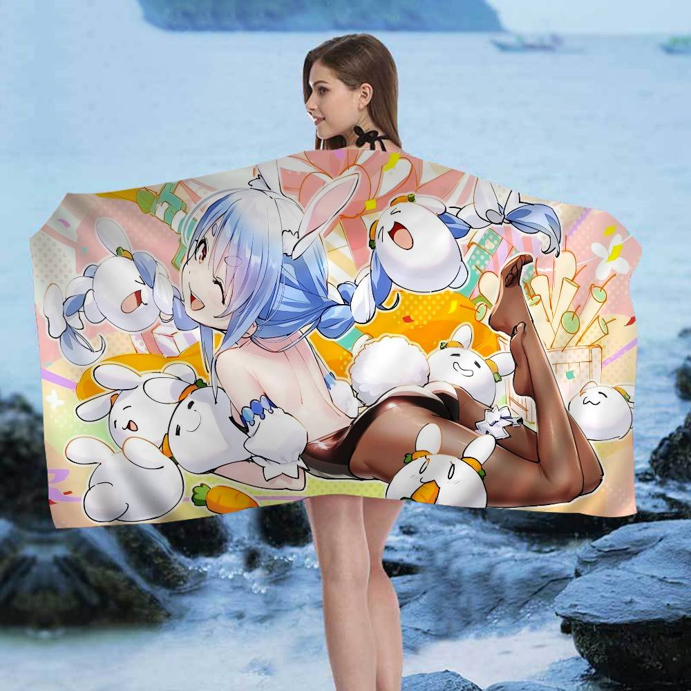 Game H-Hololive Usada P-pekora Microfiber Printed Beach Towel Mountain Climbing Yoga Beach Swimming Running Absorbent Soft Towel