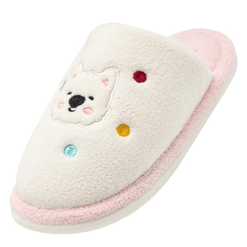 Cute Cartoon Cotton Slippers Autumn and Winter Indoor Home Velvet Warm 2025 New Couple Fluffy Slippers