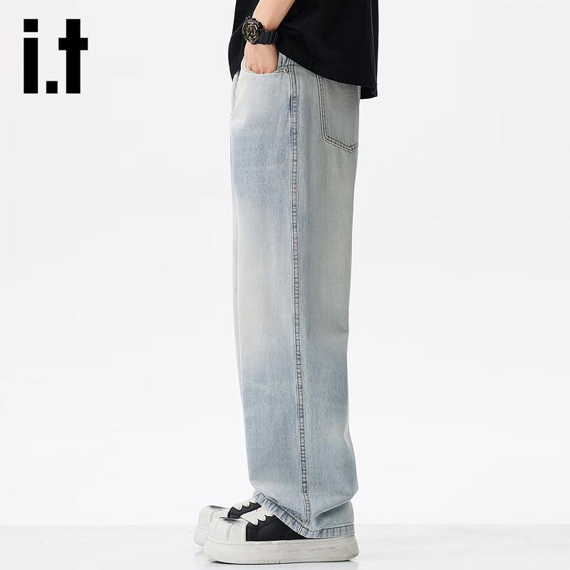 izzue it Men's Relaxed Straight Leg Jeans