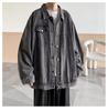 Veste en jean rétro pour homme - Streetwear décontracté Printemps/Automne, Col rabattu polyvalent, Style workwear élégant.