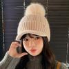 Hat Women's Autumn and Winter New Cycling Warm Ear Protection Knitted Hat Cold-proof Plush Thickened Wool Hat