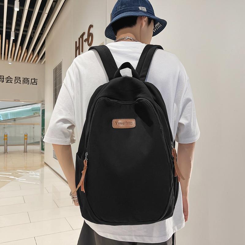 Backpack Nylon Washed Cloth Backpack Male and Female College Students Couple Backpack Student Large Capacity School Bag