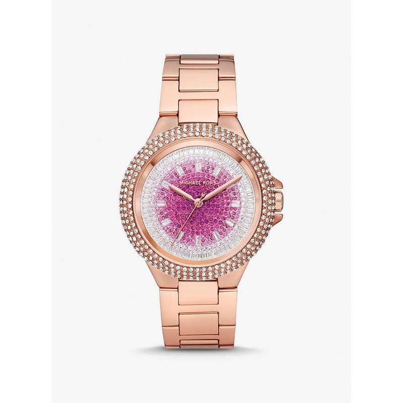 

Женские часы Michael Kors Oversized Camille Ombré с паве, покрытие розовым золотом, MK7340 розового золота