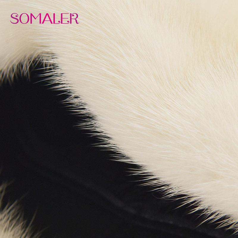 SOMALER Women Winter Fur Hats Hand Sewn Natural Mink Fur Bucket Caps Warm Fashion Plain Russian Female Windproof Earflap Beanie