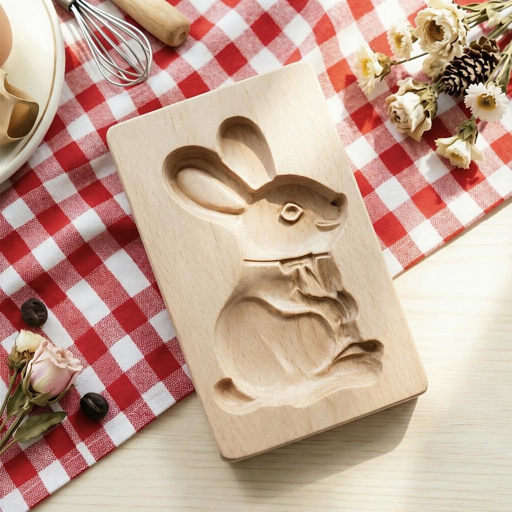 Wooden Gingerbread and Shortbread Cookie Mold Cutter