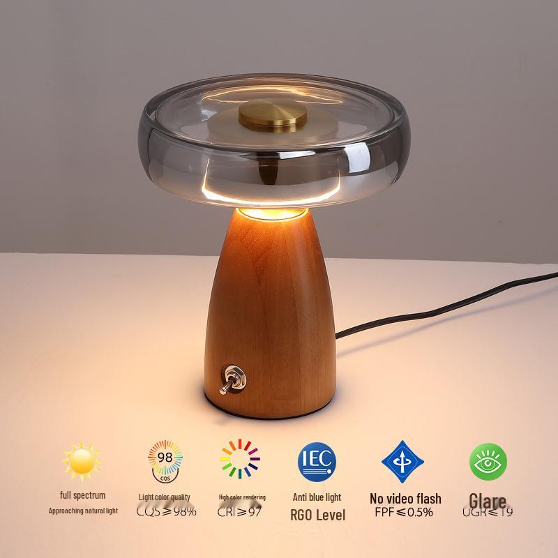 Französische Retro-Tischlampe aus Massivholz: Chinesischer Stil, Kreative Designer-Nachttisch-Stimmungsleuchte für Schlafzimmer oder Arbeitszimmer