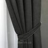 Černé konfekční mikrovelurové závěsy s prýmkem, moderní hladké závěsy do obývacího pokoje, dětského pokoje, ložnice