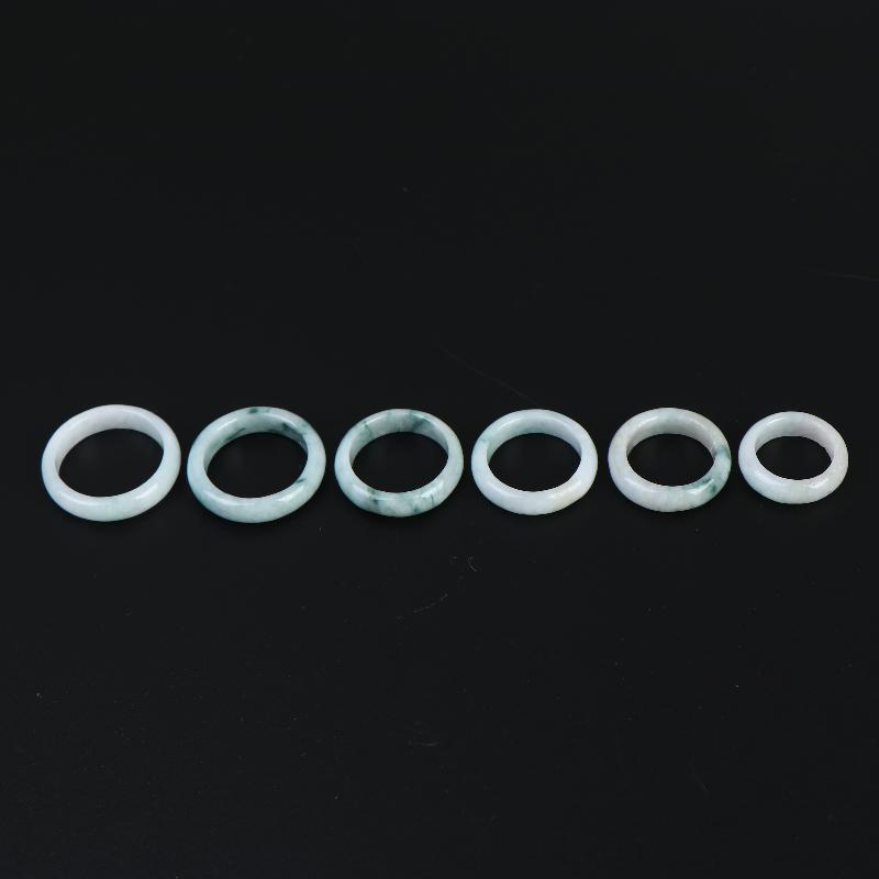 1 Pcs A Grade Jadeite Ring For Men And Women White Ice Type Finger Ring Simple Style Unisex Ring