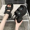 Chic and Elegant Woman Heeled Shoes 2024 Summer Luxury Designer Platform Sandals Girls Rome Casual Black Gladiator Wedge Fashion
