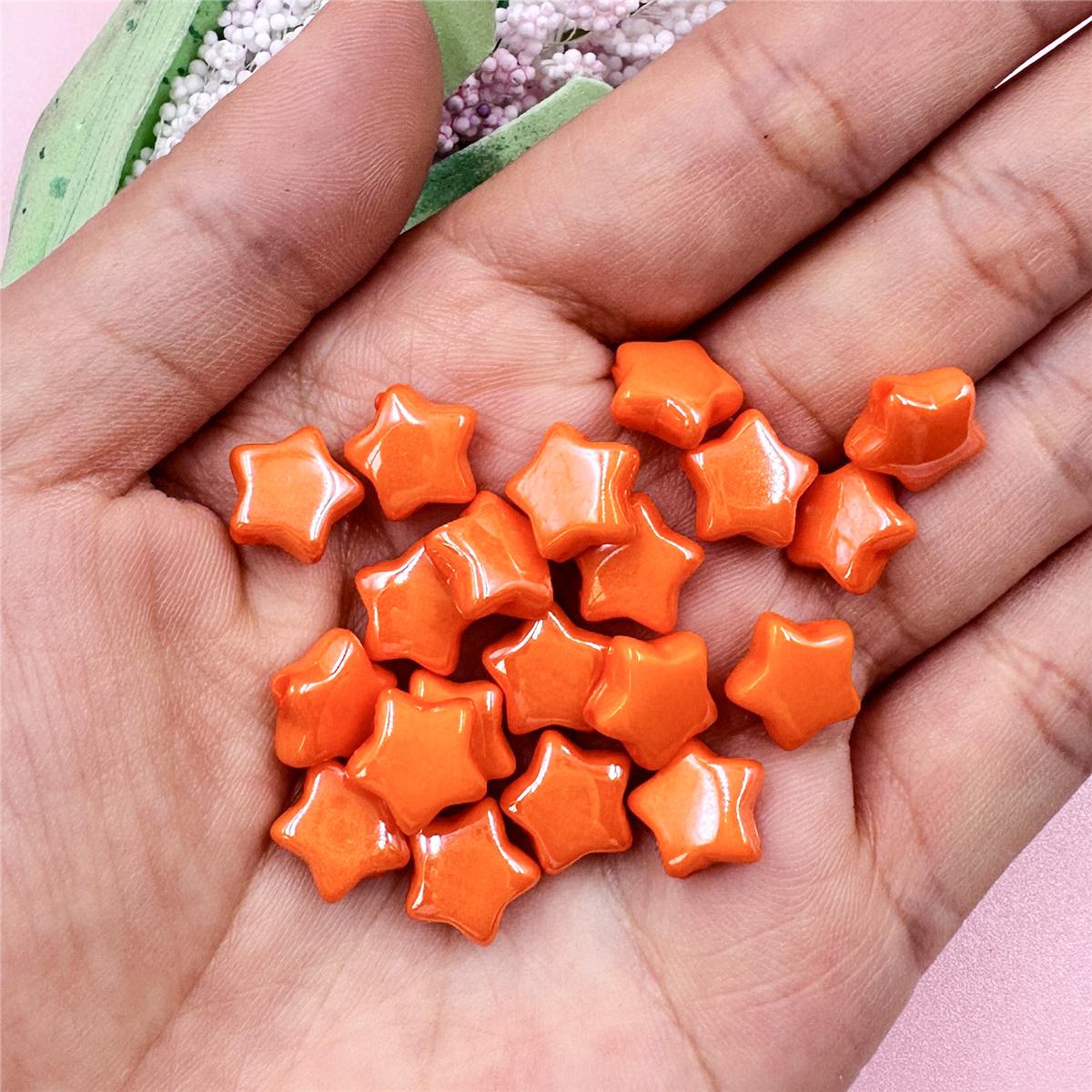 

Ожерелье Сделай сам Материал для бисероплетения Мода 20 шт. Изготовление брелоков Маленькие звездочки Формы Свободные бусины для браслета оранжевый