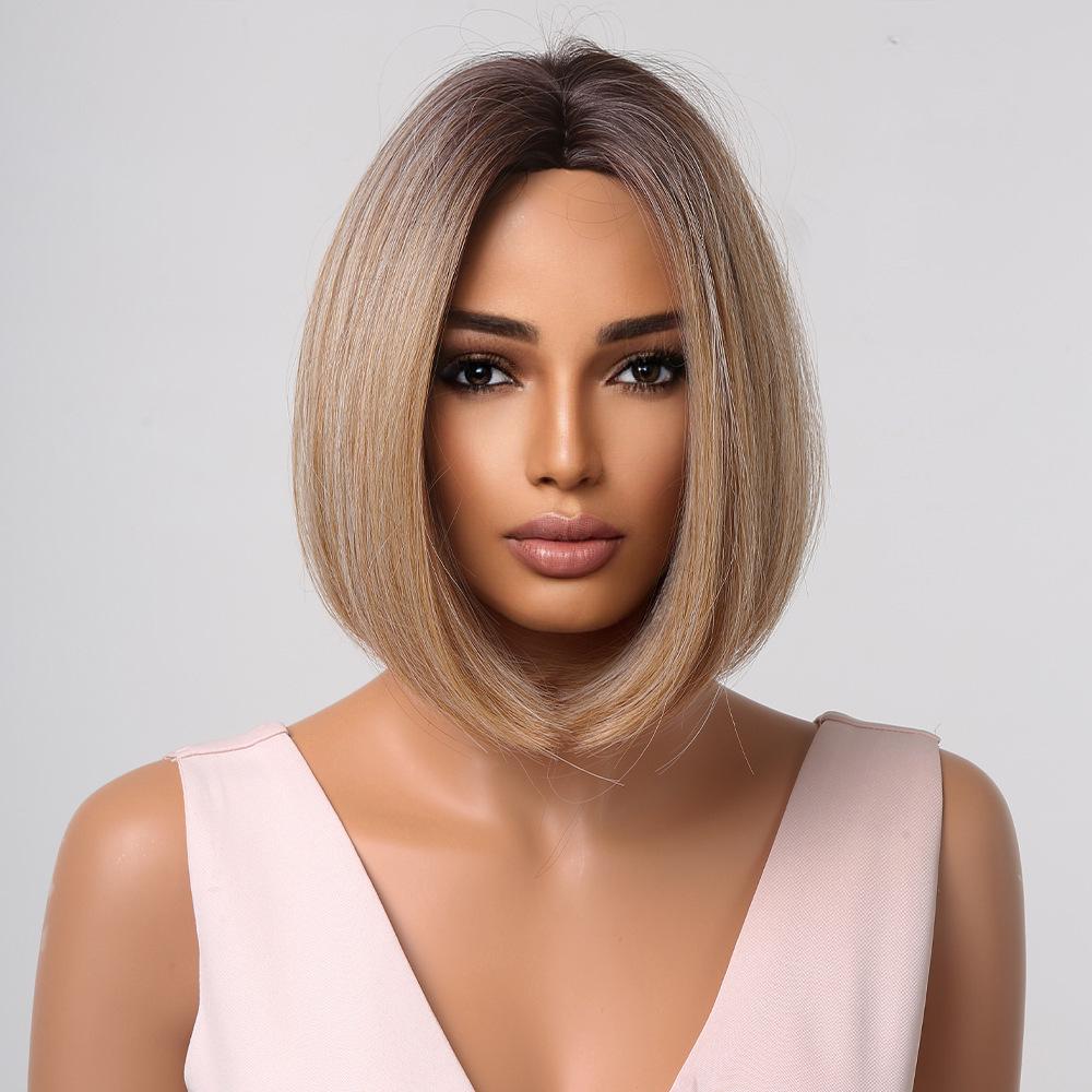 Pruik Dames Hoge Temperatuur Zijde Kort Haar Zomer Natuurlijke Kleur Bobo Hoofd Temperament Leeftijdsvermindering Qi Pony Kort Steil Haar Pruik Hoofddeksel