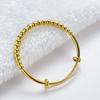 Women's Gold-Plated Vietnam Sand Bead Bracelet - Simple Fashion Push-Pull Bangle