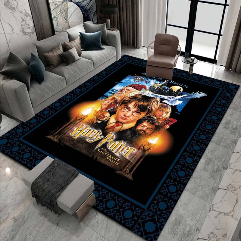 3D Printed Harry Potter Classic Fantasy Adventure Movie Theme Rug, Bedroom Living Room Play Mat