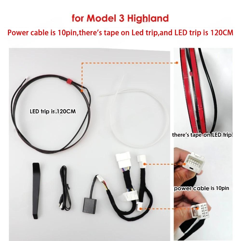 2-in 1 Smart Air Vent Ambient Light System BSD System for Tesla New Y Juniper Model 3 Highland Model 3 Y 2025+