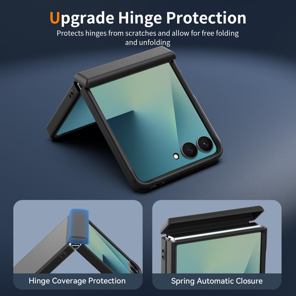 Cross-border Suitable for Samsung ZFlip8 Up and Down Folding Screen Mobile Phone Skin Feeling Zflip7 Magnetic Suction Universal Case with Rotating