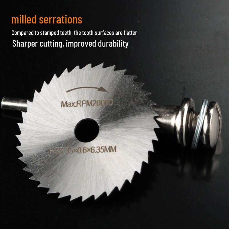 7-Piece High-Speed Steel Cutting Discs Set for Wood, Plastic & Metal, 3.2mm Shank Rotary Tool Blades