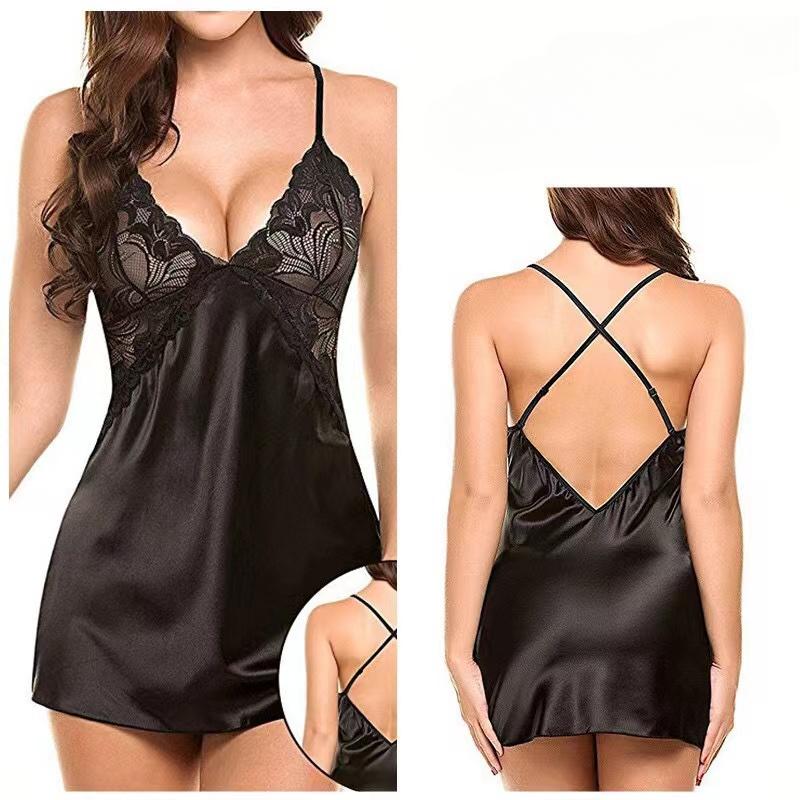 Women's Sexy Lace Nightdress Lingerie Sleepdress Plus Size Nightgown Sexy Women Underwear Hot Erotic Suspender Pajamas