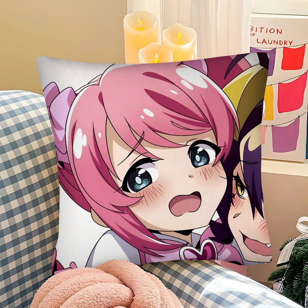 Pc Anime Gushing Over Magical Girls Pillow Case Fashion Square Pillowcase Bedroom Sofa Room Ins Decoration Leisure