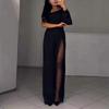 2024 European & American Autumn/Winter High Slit One-Shoulder Women's Jumpsuit