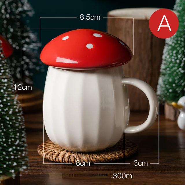 

Новый Стиль Мультяшная Тема Грибы Бутылка для Воды Кружка Чашка Керамический Материал Молоко Кофе С Крышкой Сказочная 1pc