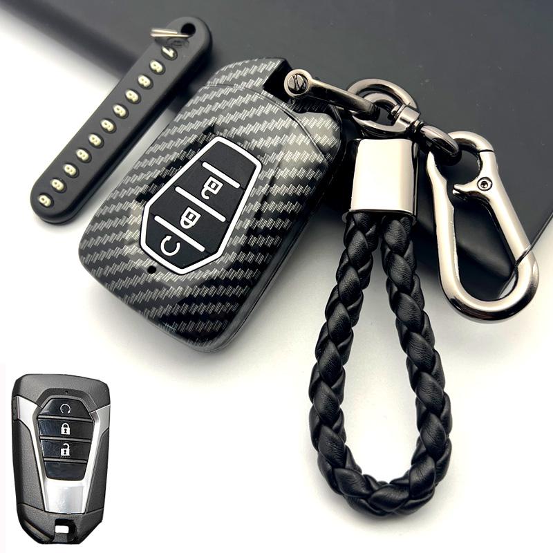 Carbon Abs Car Key Case Remote Control Fob Cover For Isuzu New Mu-X X Series Dmax D-Max X-Terrain Pickup