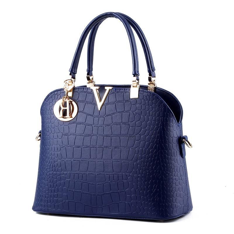 Women Large Pu Shell Shoulder Crossbody Bag Internal Zipper Pockets Style Street