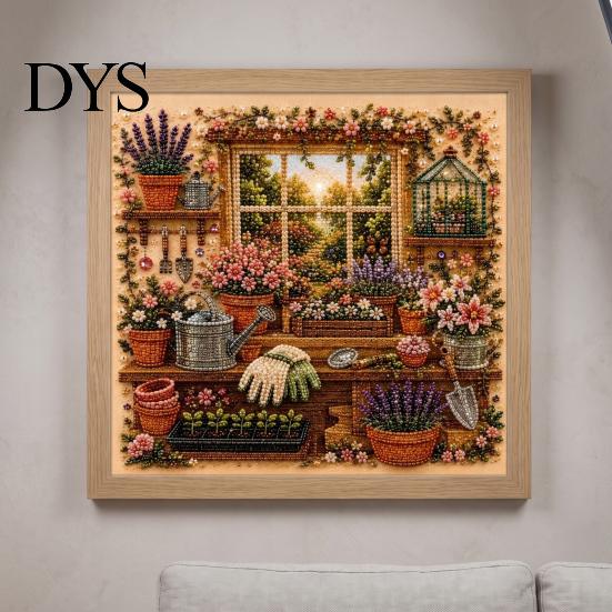 Therapeutic Creative Projects Vintage Room Diamond Painting Kit, DIY Art with Cozy Cottage Scenes, Interior Design Wall Complete Tools Set for
