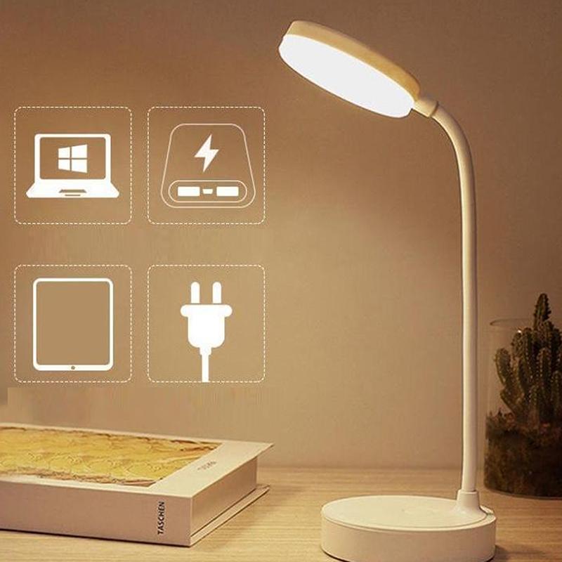 LED Skrivebordslampe 3 Nivåer Dimmbar USB Oppladbar Batteridrevet Bærbar Berørings Bordlampe Øyebeskyttelse For Soverom Nattbord