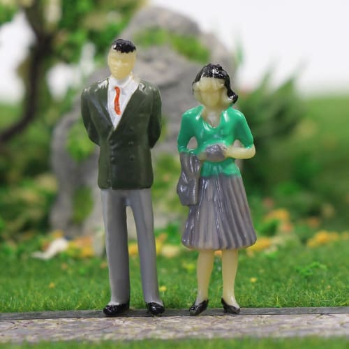 1:50 35mm Painted Human Figures, 50 Pieces, for Scenery Collection, Miniature Garden Decoration, Railway Models, Building Models, Dioramas, Educationa