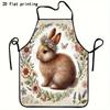 1pc Rabbit Apron Suitable for Home Kitchen Cooking, BBQ, Baking & Cleaning - Cute Rabbit with Rabbit Print, Apron for &, Unisex Gift for Women/Men (Va