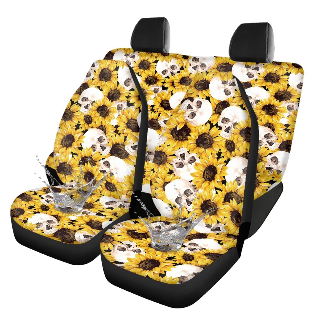 

5-Piece Vehicle Seat Covers Digital Print Abstract Art Waterproof Airbag Compatible Front Rear Seat Protectors Easy Clean Durable onesize