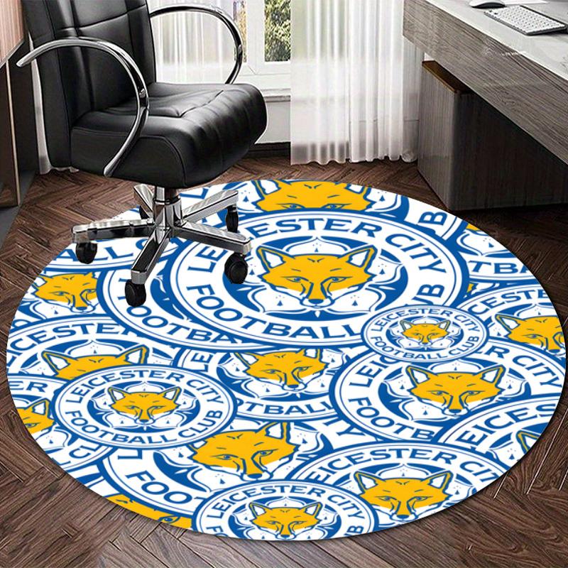 Personalized Leicester City FC Round Chair Office Rug - Perfect for Mat, Office Chair & More - Ideal Gift for Birthdays and Holidays